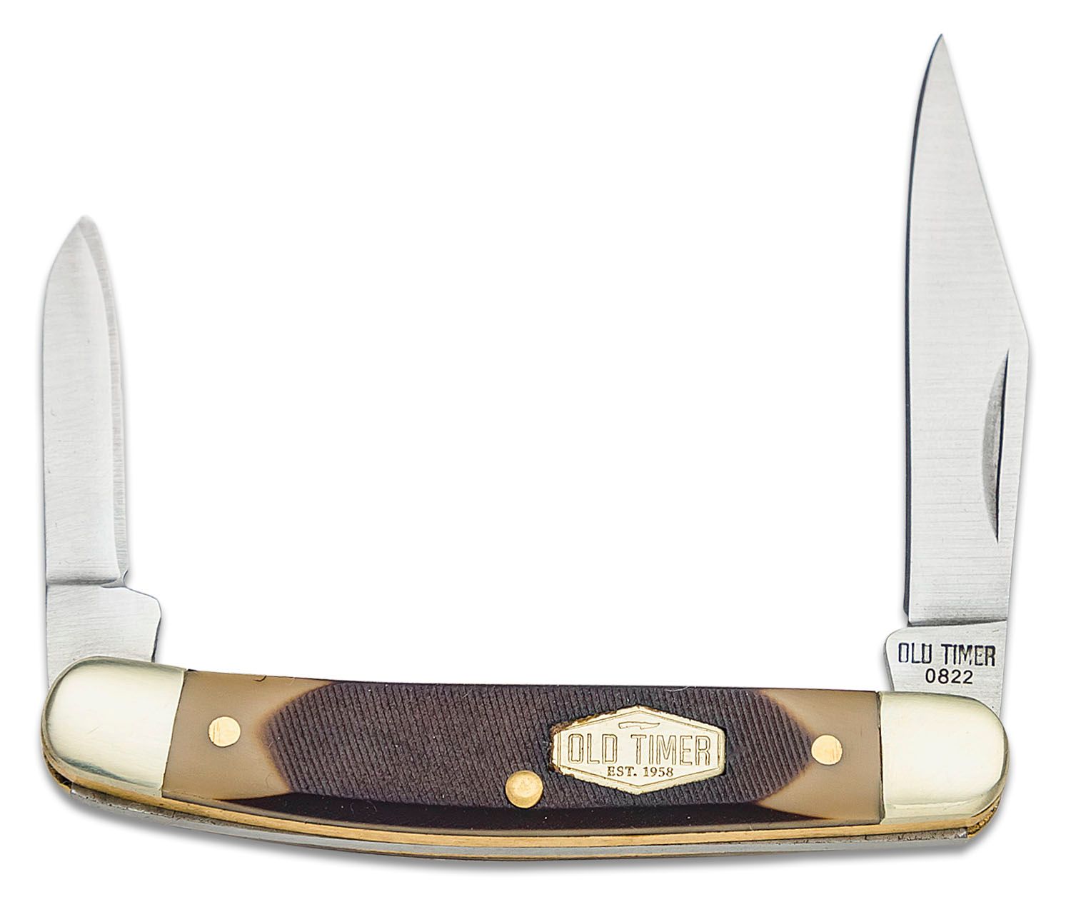 no.0479 秋澄む　gold clipとハーキマー Old Timer Minuteman 2 Blade Folding Knife 1.9
