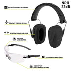 Allen Ultrx Shield  Unisex Shooting Glasses & Ear Muff Combo Black Frame Clear Lens