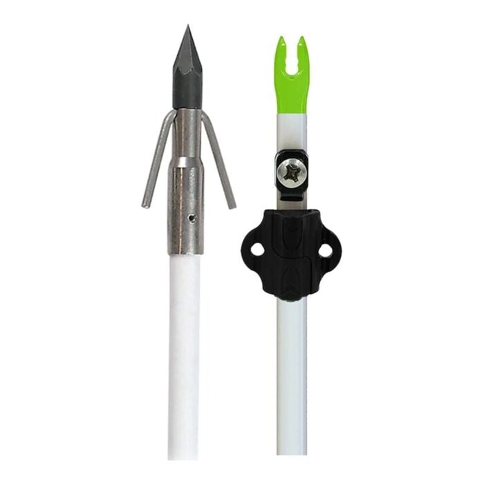 Muzzy Classic Fiberglass Bowfishing Arrow with Carp Point & Slide White 32"