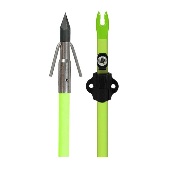 Muzzy Iron Fiberglass Bowfishing Arrow with 3-Barb Fish Point Chartreuse 32"