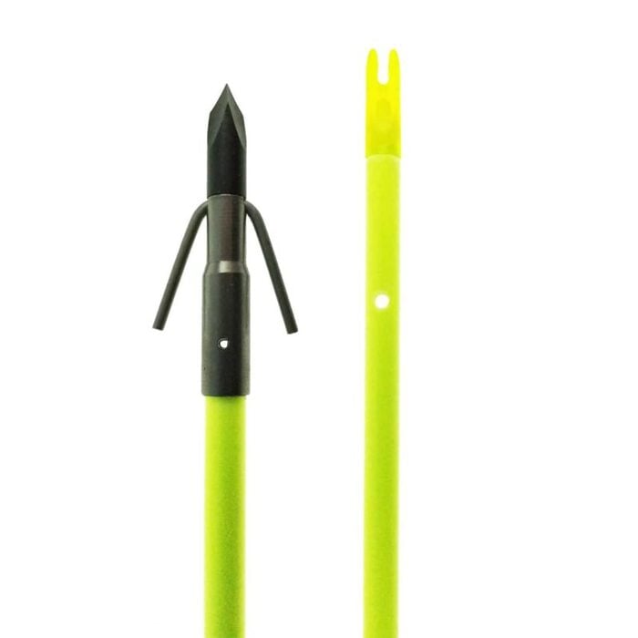 Muzzy Iron Fiberglass Bowfishing Arrow with 3-Barb Fish Point Chartreuse 32"