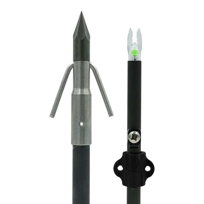 Muzzy Carbon Lighted Bowfishing Arrow with Carp Point, Slide, & Nockturnal Nock Green 37"