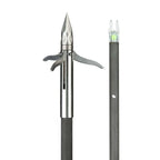 Muzzy Iron Carbon Bowfishing Arrow with 3-Barb Fish Point, Slide, & Nockturnal Nock Green 38"
