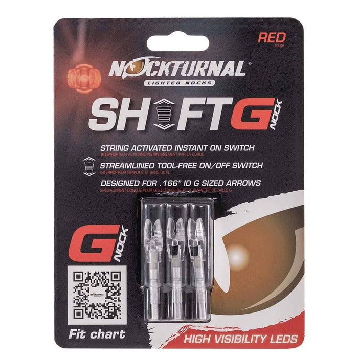 Nockturnal G Lighted Nock Red (.166 Diameter) Pack of 3