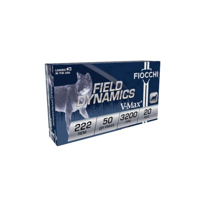 Fiocchi Ammunition 222 Remington 50 Grain V-Max Polymer Tip 20 Count