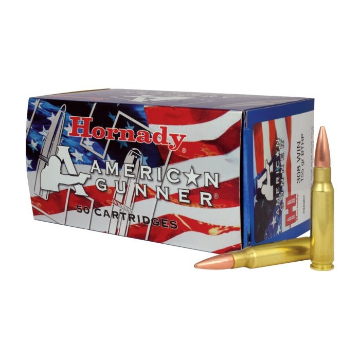 Hornady Ammunition 308 Winchester 155 Grain Boat Tail Hollow Point 50 Count