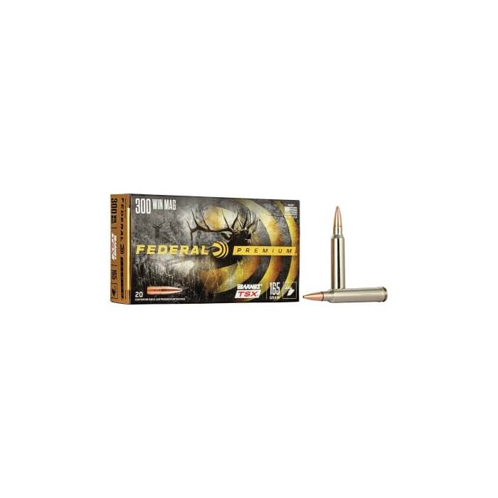 Federal Ammunition 300 Winchester Magnum 165 Grain TSX Polymer Tip 20 Count