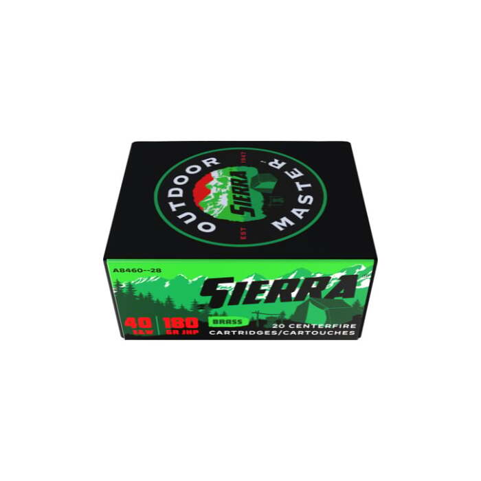 Sierra Ammunition 40 S&W 180 Grain Jacketed Hollow Point 20 Count