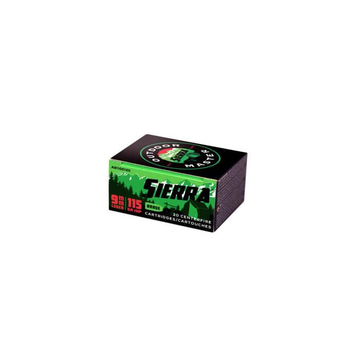 Sierra Ammunition 9mm Luger 115 Grain Jacketed Hollow Point 20 Count