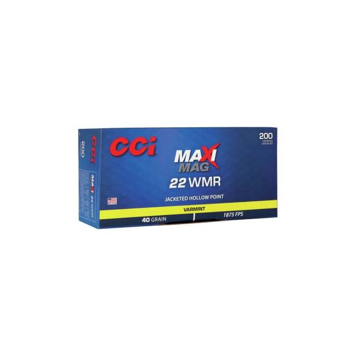CCI Ammunition 22 Winchester Magnum Rimfire (WMR) 40 Grain Jacketed Hollow Point 200 Count