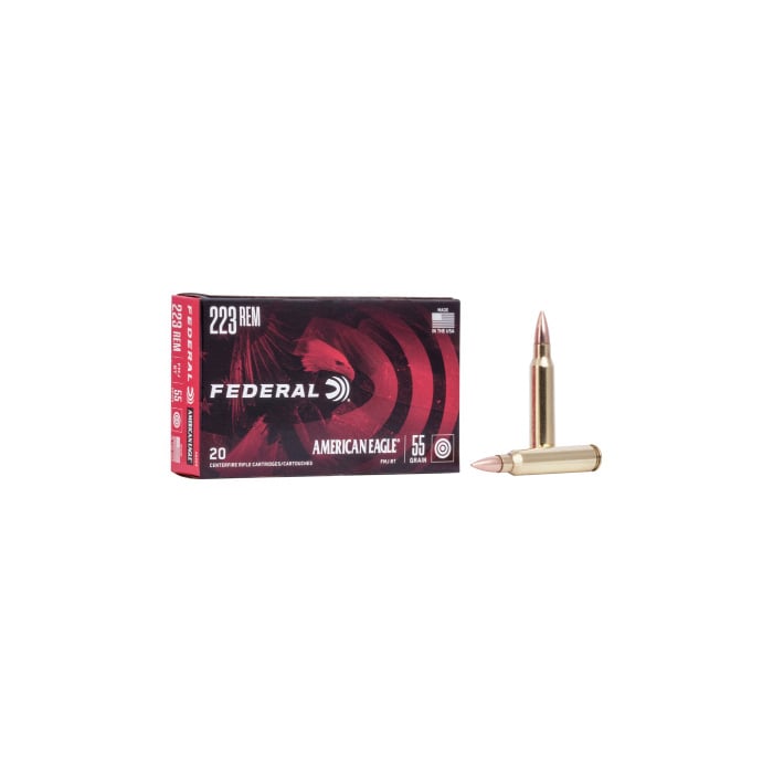 Federal Ammunition 223 Remington 55 Grain Full Metal Jacket Boat Tail 20 Count
