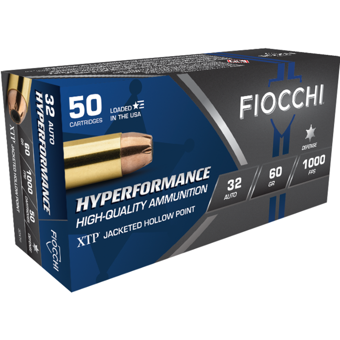 Fiocchi Ammunition 32 ACP 60 Grain Jacketed Hollow Point 50 Count