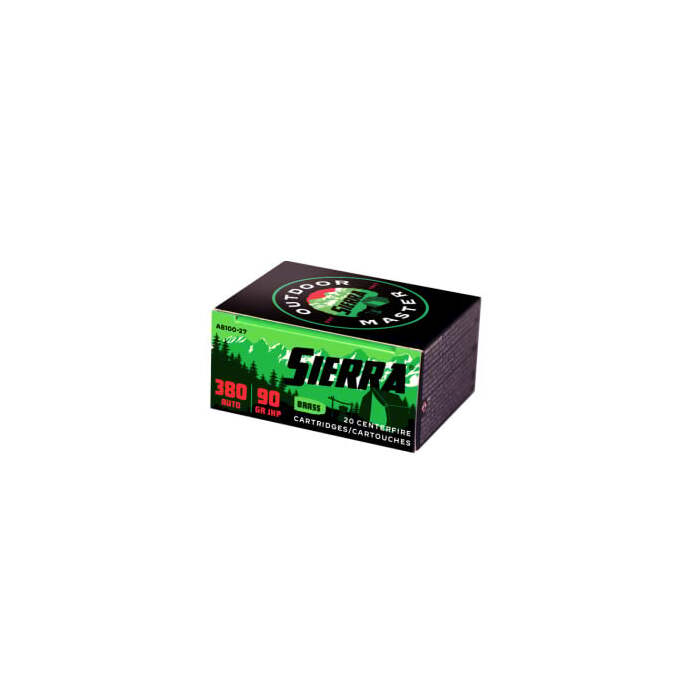 Sierra Ammunition 380 ACP 90 Grain Jacketed Hollow Point 20 Count