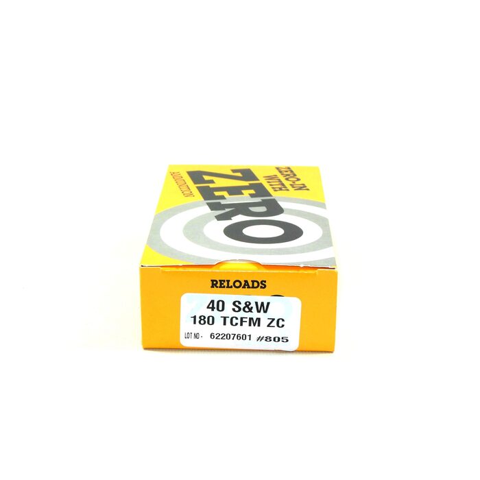 Zero Ammunition 40 S&W 180 Grain Full Metal Jacket 50 Count