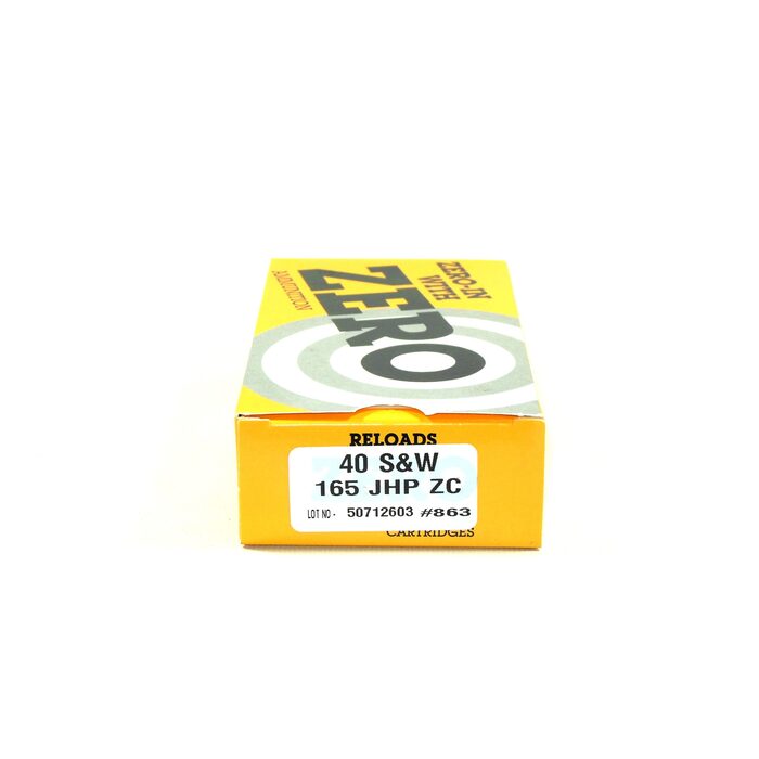 Zero Ammunition 40 S&W 165 Grain Jacketed Hollow Point 50 Count
