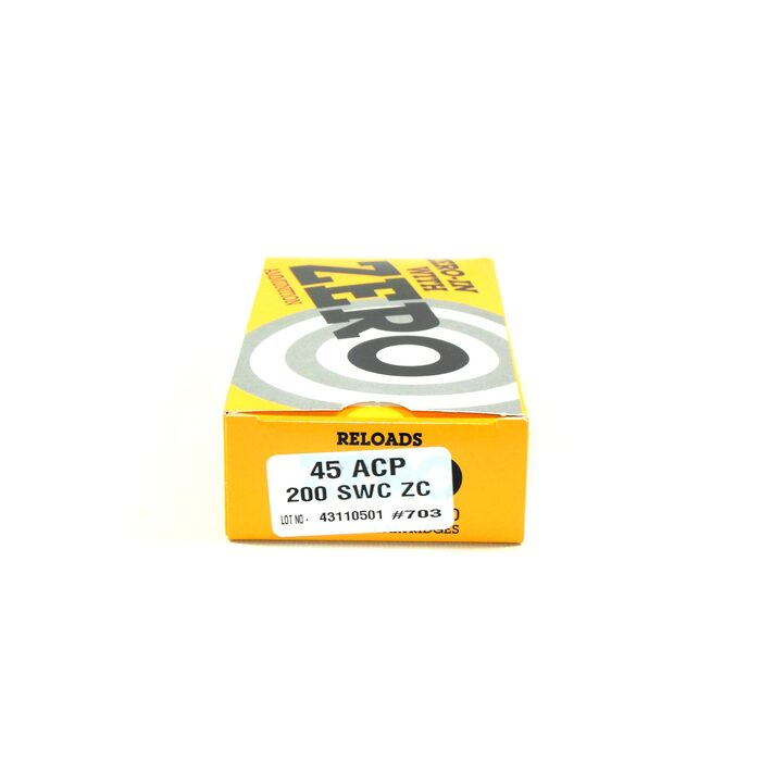 Zero Ammunition 45 ACP 200 Grain Semi-Wadcutter 50 Count