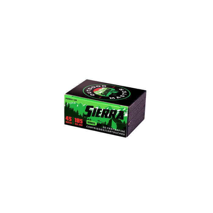 Sierra Ammunition 45 ACP 185 Grain Jacketed Hollow Point 20 Count