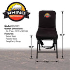 Rhino Outdoors Padded Swivel Hunting Blind Chair Black