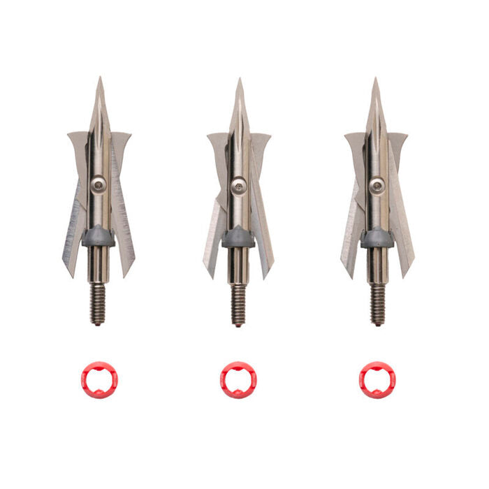Rage Black Series 3-Blade Mechanical Broadhead 1-3/4" Cutting Diameter Pack of 3
