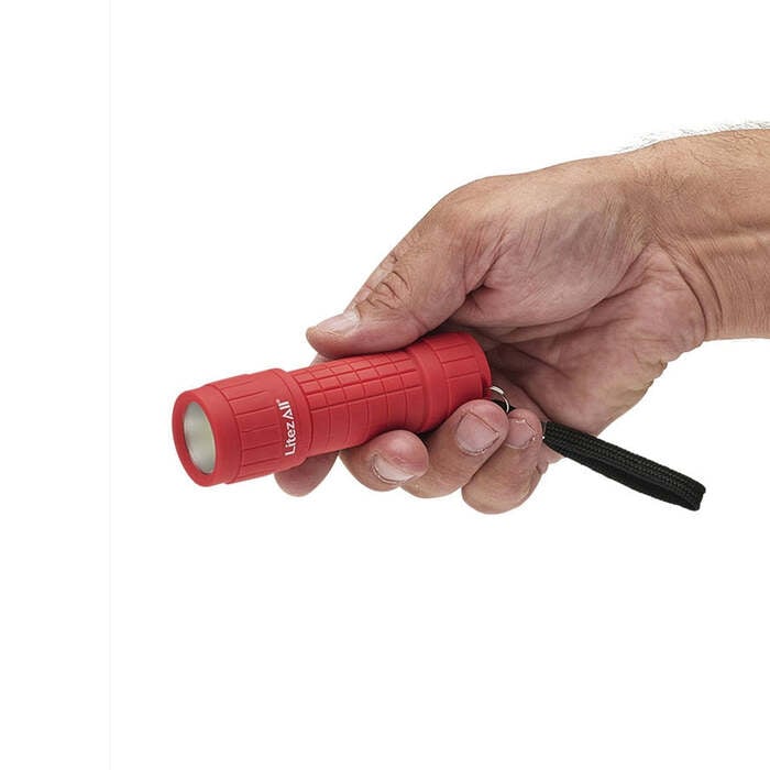 Litezall All Weather Flashlight 100 Lumens Rubberized Body Black