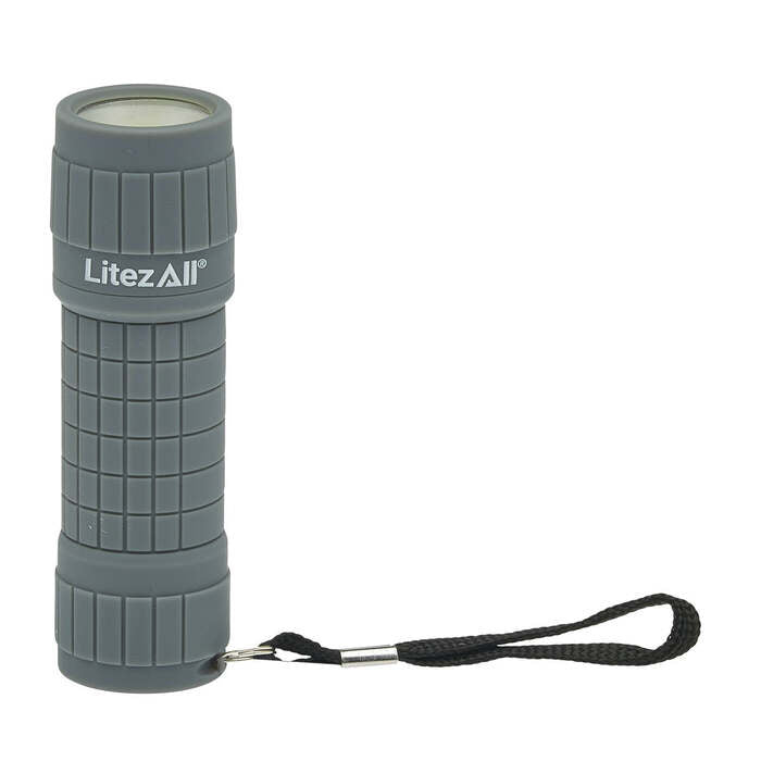 Litezall All Weather Flashlight 100 Lumens Rubberized Body Black