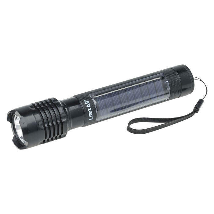 Litezall Bask Solar Flashlight 75 Lumens Aluminum Black