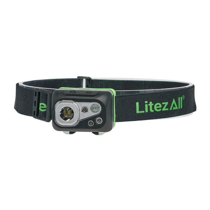 Litezall Nearly Invincible Rechargable Head Lamp 240 Lumens Black