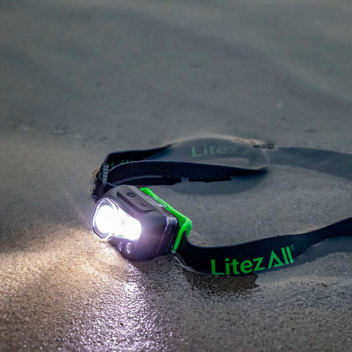 Litezall Nearly Invincible Rechargable Head Lamp 240 Lumens Black
