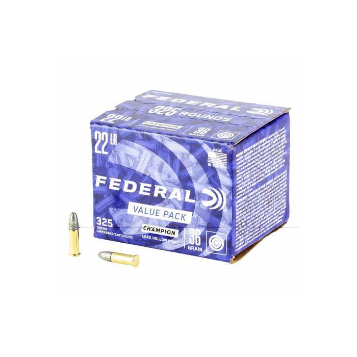 Federal Ammunition 22 Long Rifle 36 Grain Hollow Point 325 Count