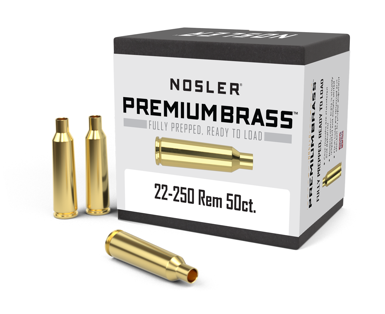 Nosler 22-250 Remington Brass 50 Count