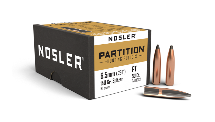 Nosler .264 Diameter 140 Grain Sptizer Partition 50 Count Bullets
