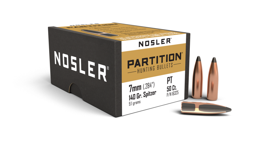 Nosler .284 Diameter 140 Grain Sptizer Partition 50 Count Bullets