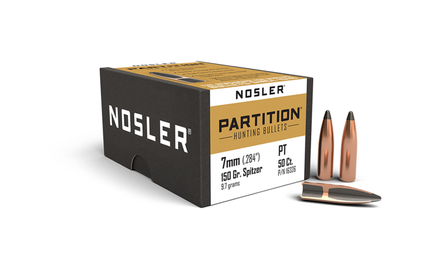 Nosler .284 Diameter 150 Grain Sptizer Partition 50 Count Bullets