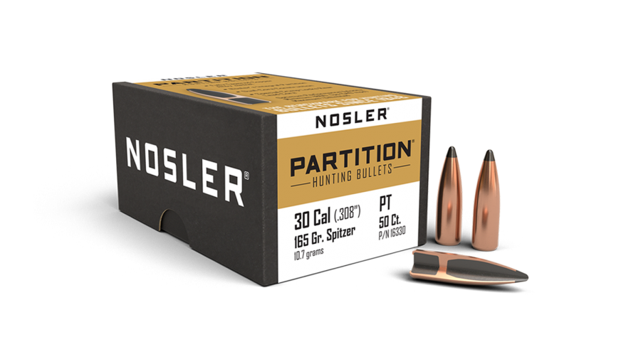 Nosler .308 Diameter 165 Grain Sptizer Partition 50 Count Bullets