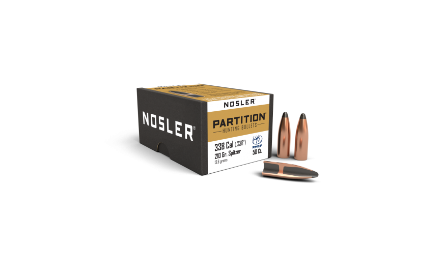 Nosler .338 Diameter 210 Grain Sptizer Partition 50 Count Bullets