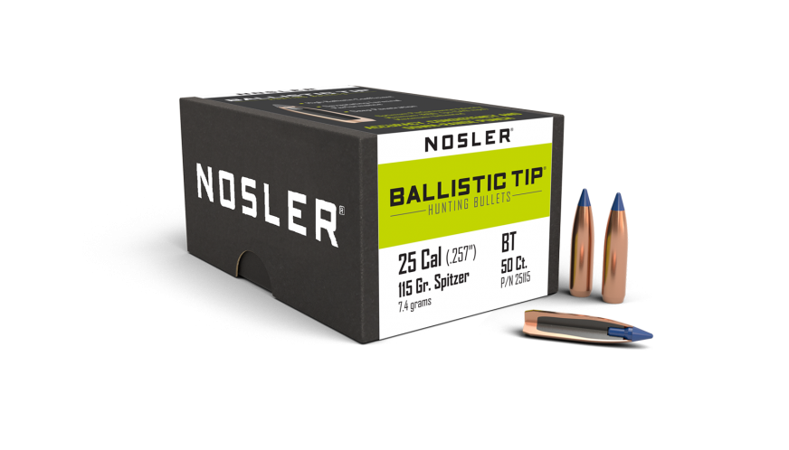 Nosler .257 Diameter 115 Grain Polymer Tip Ballistic Tip 50 Count Bullets