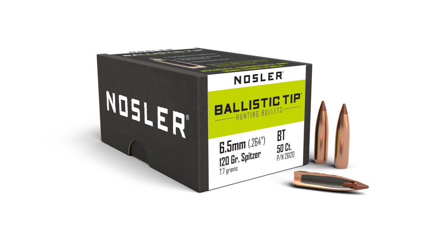 Nosler .264 Diameter 120 Grain Polymer Tip Ballistic Tip 50 Count Bullets