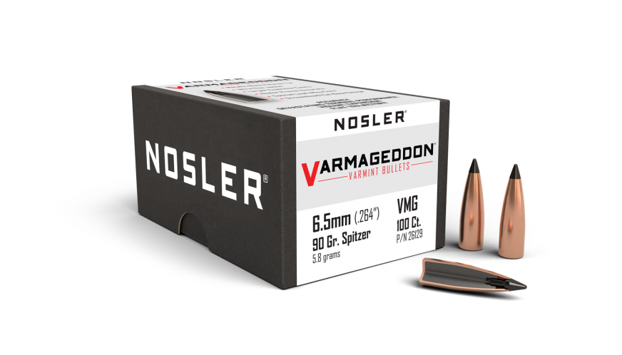 Nosler .264 Diameter 90 Grain Polymer Tip Varmageddon 100 Count Bullets