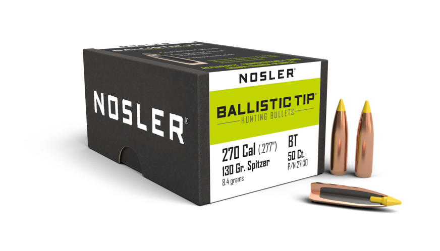 Nosler .277 Diameter 130 Grain Polymer Tip Ballistic Tip 50 Count Bullets