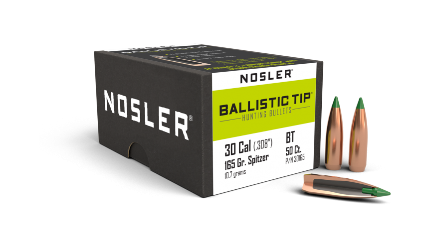 Nosler .308 Diameter 165 Grain Polymer Tip Ballistic Tip 50 Count Bullets