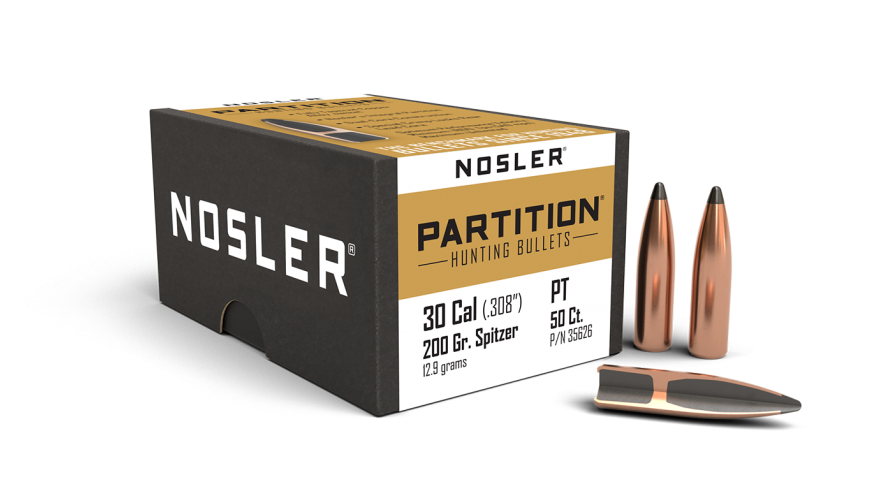 Nosler .308 Diameter 200 Grain Sptizer Partition 50 Count Bullets