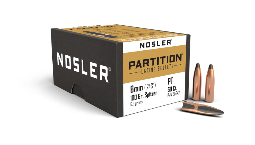 Nosler .243 Diameter 100 Grain Sptizer Partition 50 Count Bullets