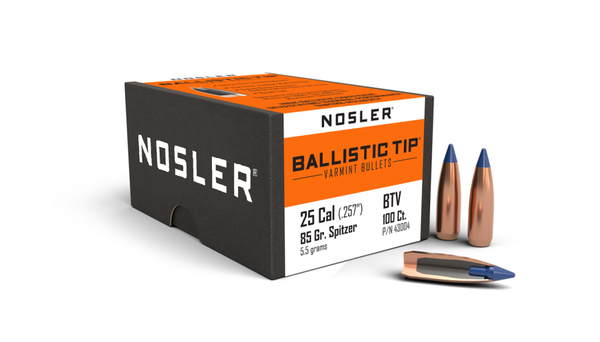 Nosler .257 Diameter 85 Grain Polymer Tip Ballistic Tip 100 Count Bullets