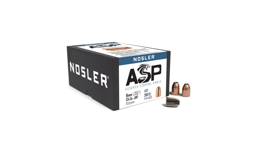Nosler .355 Diameter 124 Grain Jacketed Hollow Point ASP 250 Count Bullets