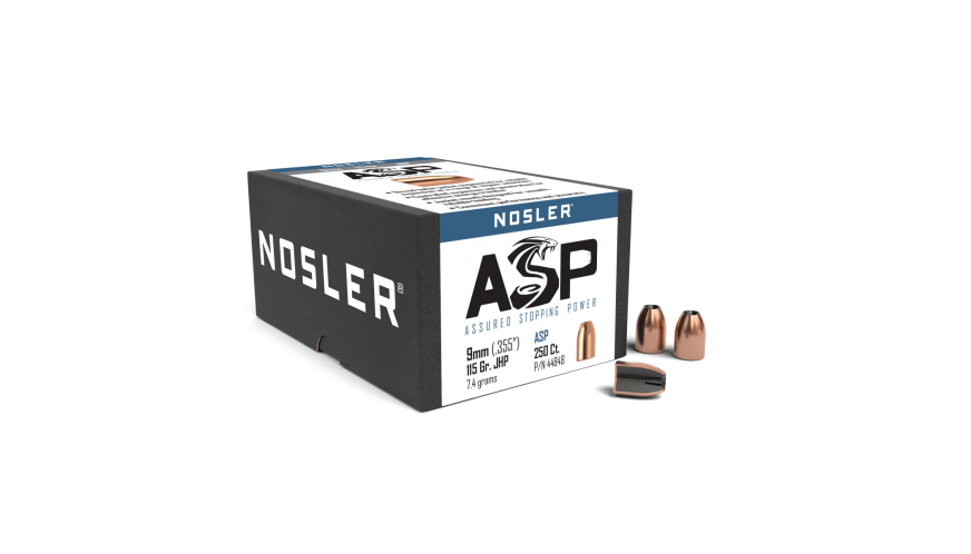 Nosler .355 Diameter 115 Grain Jacketed Hollow Point ASP 250 Count Bullets