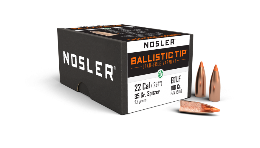Nosler .224 Diameter 35 Grain Polymer Tip Ballistic Tip 100 Count Bullets