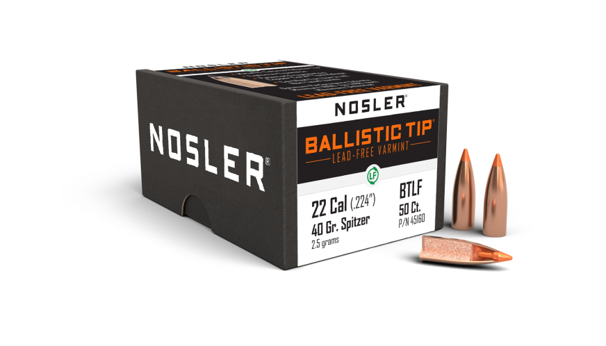Nosler .224 Diameter 40 Grain Polymer Tip Ballistic Tip 100 Count Bullets