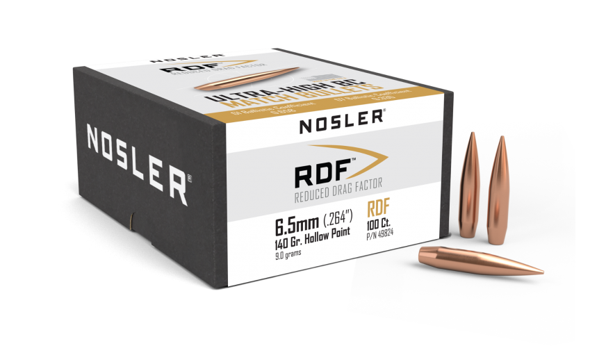 Nosler .264 Diameter 140 Grain Boat Tail Hollow Point RDF Bullets