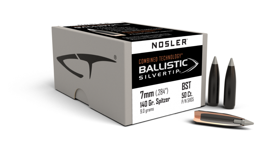 Nosler .284 Diameter 140 Grain Polymer Tip Ballistic Silvertip 50 Count Bullets
