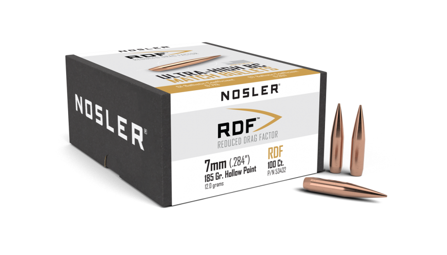 Nosler .284 Diameter 185 Grain Boat Tail Hollow Point RDF Bullets